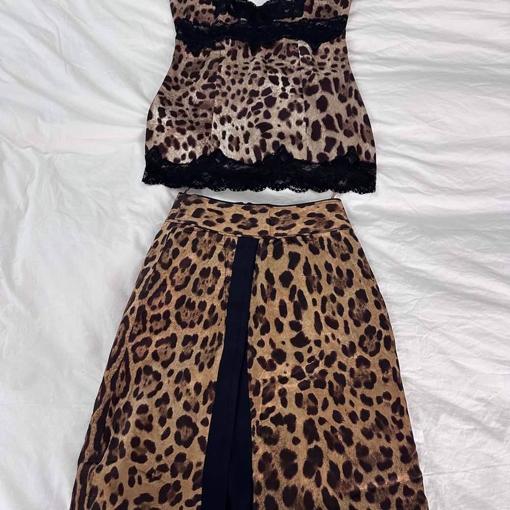 Dolce & Gabbana Brown Leopard A-Line Skirt